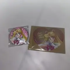 セーラームーン オーロララメ缶バッジ 月野うさぎ 明治　ハートクリアカード