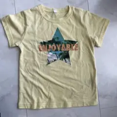 薄黄色 ENJOYABLE 星型プリント Tシャツ