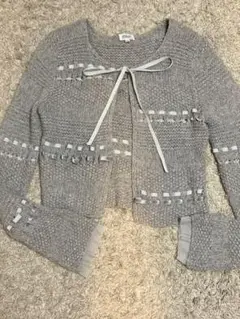foxy★フォクシーカシミヤ100%グレーニットカーディガンジャケットワンピース