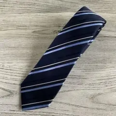 AOKI ネクタイ　LES MUES ネイビー　レジメンタル　匿名配送