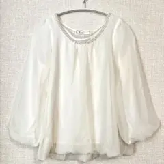 美品　ロペピクニック　ブラウス　トップス　卒業式　入学式　白　とろみブラウス