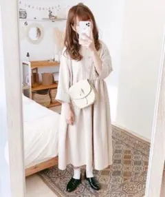 moi tytto チャイナボタン ワンピース ベージュのサムネイル