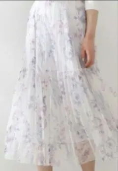 エディット コロン プリーツ チュールスカート Mサイズ 花柄