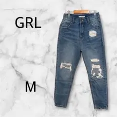 GRL グレイル ダメージデニムパンツ ジーンズ【M】ブルー