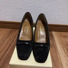 トラサルディ パンプス 23cm ベロア　バックル レディース フォーマル 通勤