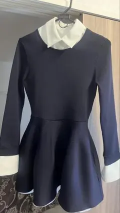 SNIDELシャツレイヤードニットチュニック