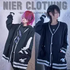 ✨限界価格✨新品❗️オーバーサイズ ブラックニットカーディガン刺繍×飾りボタン付き