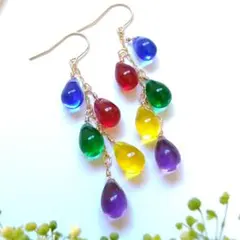 さとみ様ご予約品です✢チェコガラス✢カラフルピアス（イヤリング）
