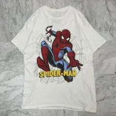 スパイダーマン マーベル Tシャツ アニメT 白 M ビッグプリント