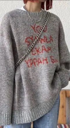 美品 JEANASIS ジーナシス グレー系ニットセーター