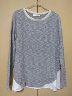 レイヤード長袖シャツ グレー（未使用）