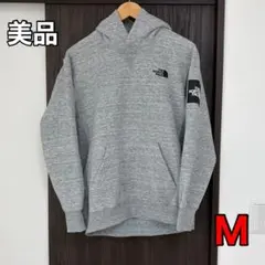 【美品】THE NORTH FACE スクエアロゴフーディ ミックスグレー Mのサムネイル