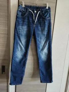 H&M ダークブルー ストレートパンツ ジョガーパンツ