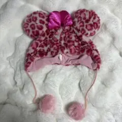 ディズニー ミニー ファンキャップ ヒョウ柄 ピンク