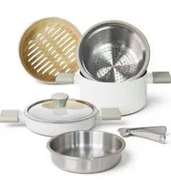 鍋 蓋 フライパン 蒸し器 7点セット IH対応 PFOA等の有害物質不使用のサムネイル