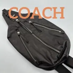 極美品✨コーチ ボディバッグ トンプソン 本革 斜め掛け ロゴ型押し ブラック 美品 送料無料 コーチ メンズ COACH トンプソン レザー ボディ