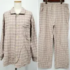 /◇b【上下セット】アクアスキュータム チェック柄 パジャマ ルームウェア L