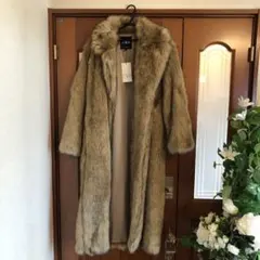 ZARA ベージュ ファーコート M-L