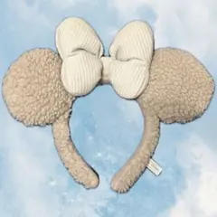 ミニー　モコモコカチューシャグレー