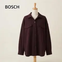 BOSCH 開襟シャツ ブラウス ブラウン 胸ポケット 38 M シャツ