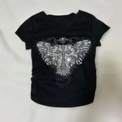 ROMWE クロスウィングプリント グランジTシャツ ブラック XS 即購入OKのサムネイル