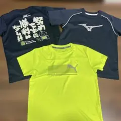 PUMA ミズノ　蛍光イエロー ネイビー　Tシャツ3枚セット