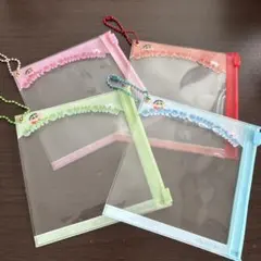 クレヨンしんちゃん　デコパーツシール　クリアジッパーポーチ　チェーンキーホルダー