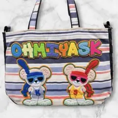 ☆伝説コンビ風 ダッフィー風 ハンドメイド トートバッグ 参戦バッグ 青黄☆