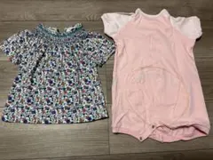 70-80 ZARABABY コムサイズム　花柄トップス　ピンク　ロンパース