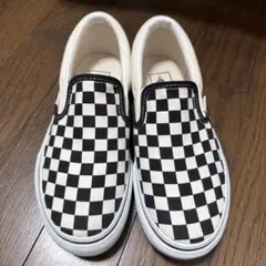 VANS チェック柄 スリッポン　22