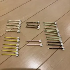 ハンドメイド用　カラフルな丸型ヘアピン 20本セット