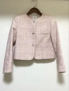 ツイードジャケット　ピンク