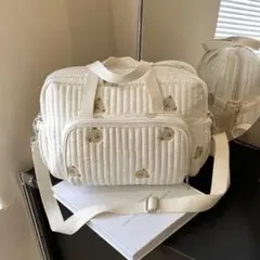 【新品】オフホワイト くまさん ヌビ ショルダーバッグ マザーズバッグ イブル