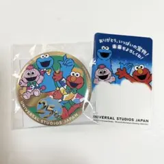 usj 25周年　缶バッジ　セサミ 思い出うつそうカード　セサミストリート