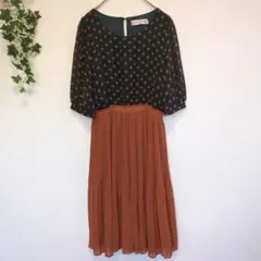 Doll up oops　 ドッキングワンピース　シフォン　シースルー 黒✕茶のサムネイル