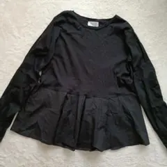 OPAQUE.CLIP ブラック 長袖 ペプラムトップス M
