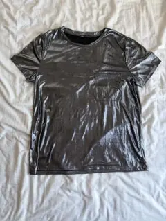 ZARA メタリック ポケット Tシャツ シルバー