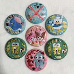 サンリオキャラクターズ　刺繍缶バッジ６点