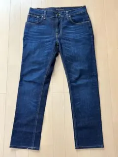 ヌーディージーンズ w32 L32 THIN FINN 紺 ブルーのサムネイル