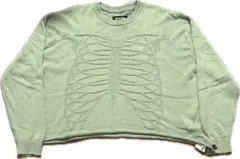 fucking awesome ニット 短丈 ボーンデザイン