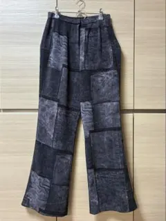 詩仙堂 Hitoshi Tamura パッチワークデニム風 パンツ