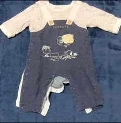 PEANUTS デニムオーバーオール風ロンパース　※毛玉あり