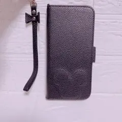 iPhone 12pro max 手帳型ケース ストラップ付き(ブラック)