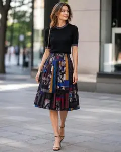 Paul Smith BLACK 総柄フレアスカート 42のサムネイル