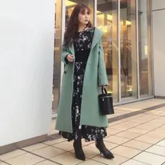rienda ウール ロングコート グリーンのサムネイル
