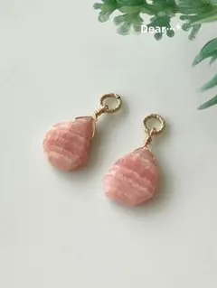 ☆インカローズ小ぶりペアシェイプ14kgf天然石ピアス - メルカリ