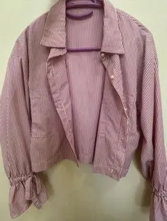 赤と白のストライプ カーディガン  マジェスティックレゴン