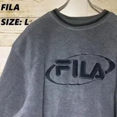 ✨希少✨FILA✨フリースカットソー ダークグレー ネックライン