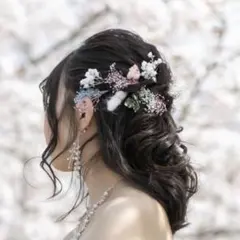 結婚式 ヘアアクセサリー ブリザーブドフラワー