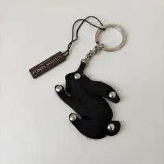タグ付き ボッテガヴェネタ うさぎ キーリング ハラコ ブラック チャーム